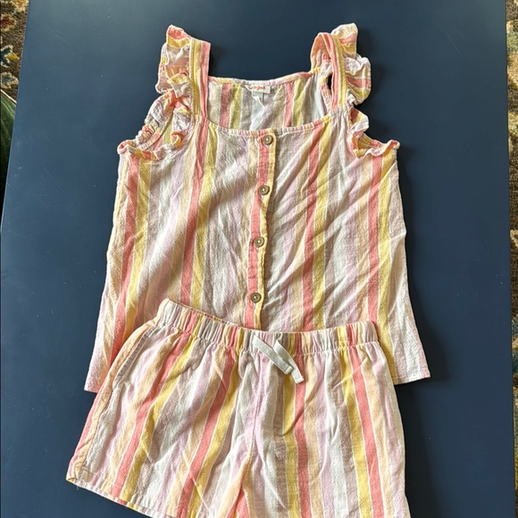 Cat & Jack Other - Cat & Jack Pink and Yellow Striped Kids Matching Set Girls XL